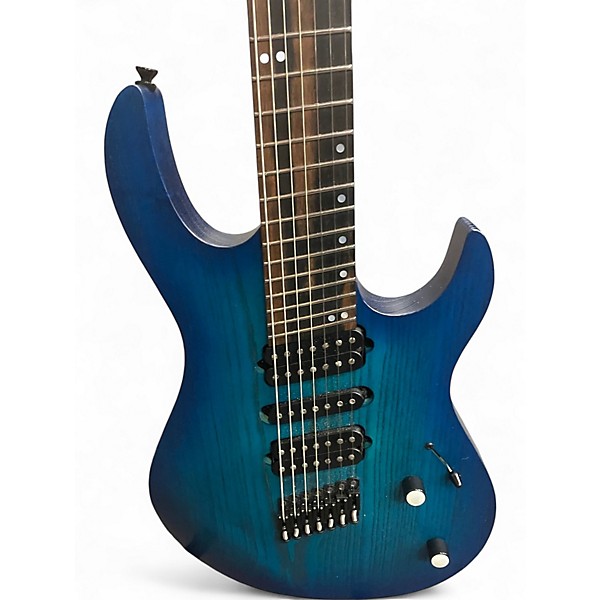 Used Kiesel Aries 7 String Multiscale Blue Solid Body Electric Guitar