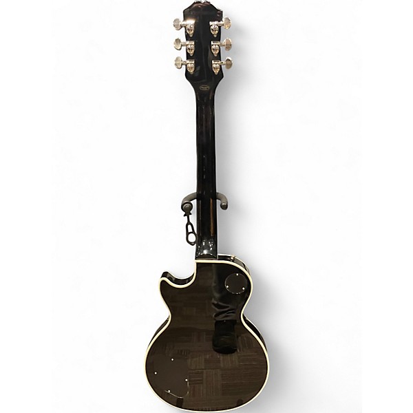 Used Epiphone Les Paul Custom Black and Silver Solid Body Electric Guitar