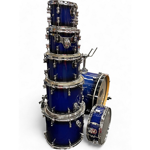 Used PDP by DW 7 Piece Concept Series Blue Burst Drum Kit