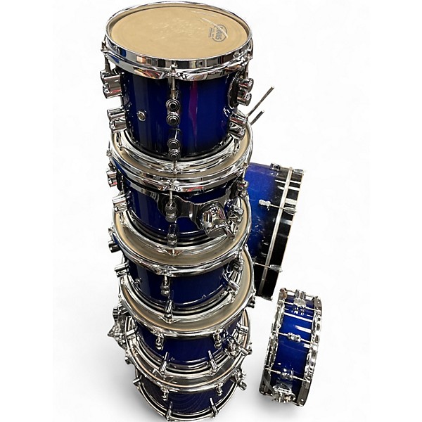 Used PDP by DW 7 Piece Concept Series Blue Burst Drum Kit