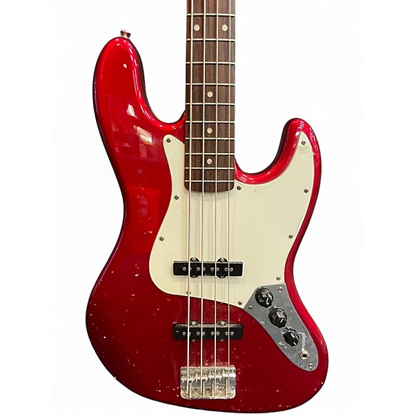 Used Squier JBASS Red Electric Bass Guitar