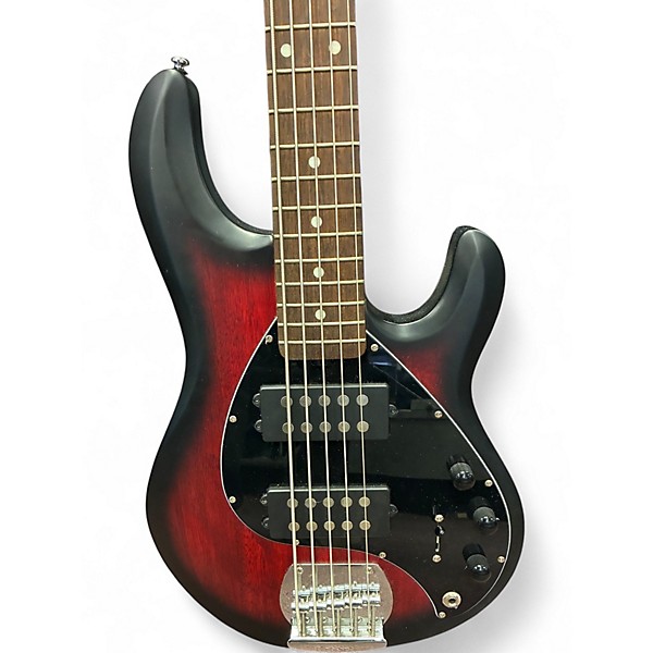 Used Sterling by Music Man Ray5 5 String Ruby Red Burst Satin Electric Bass Guitar