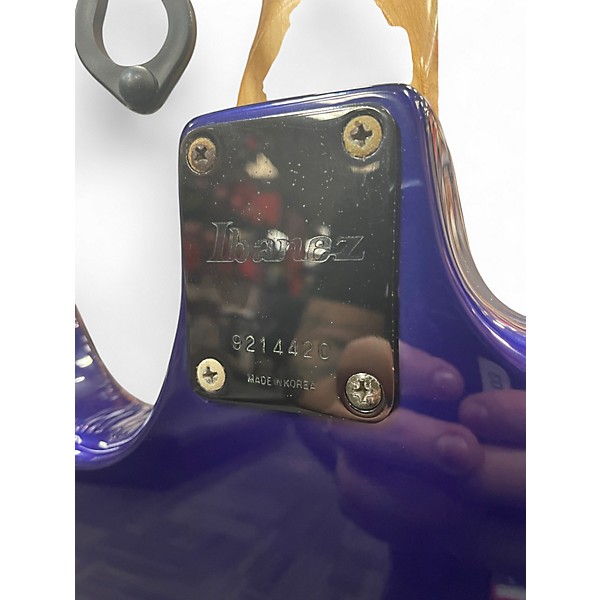 Vintage 1990s Ibanez EX370 Blue Solid Body Electric Guitar