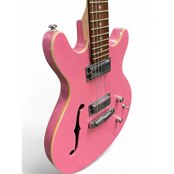 Used Daisy Rock Retro-H Pink Hollow Body Electric Guitar