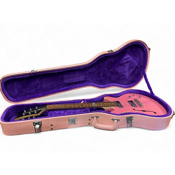 Used Daisy Rock Retro-H Pink Hollow Body Electric Guitar