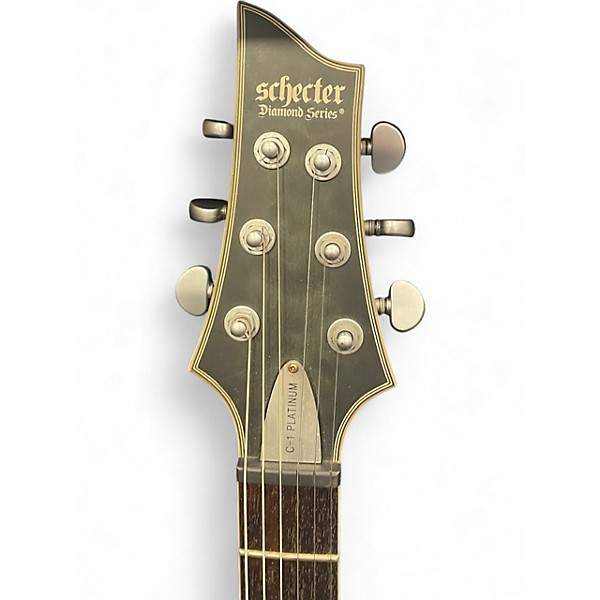 Used Schecter Guitar Research C1 Platinum Trans Black Solid Body Electric Guitar