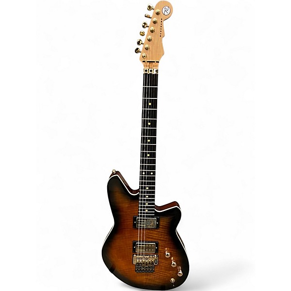 Used Reverend KINGBOLT NOS COFFEE BURST FLAME MAPLE Solid Body Electric Guitar