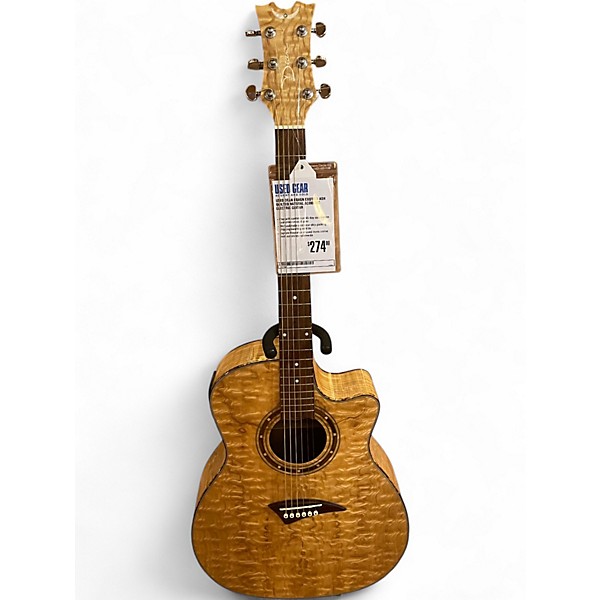 Used Dean EQAGN Exotica Ash QUILTED NATURAL Acoustic Electric Guitar