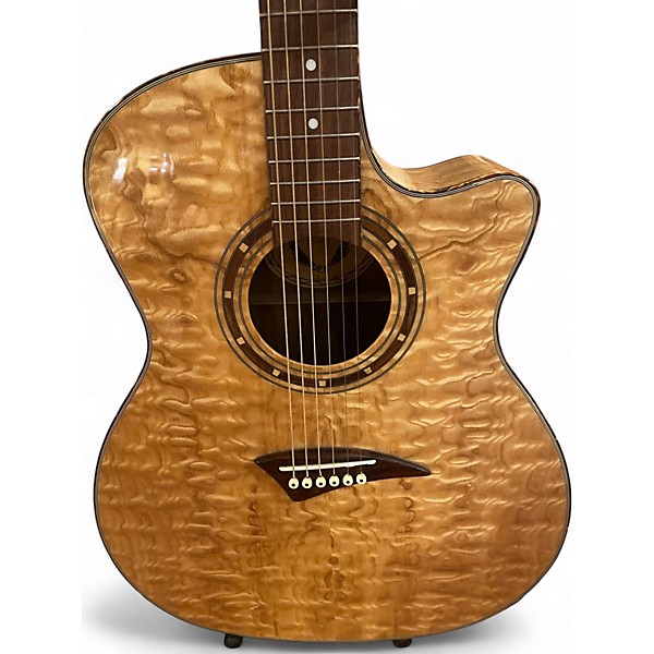 Used Dean EQAGN Exotica Ash QUILTED NATURAL Acoustic Electric Guitar