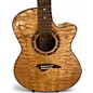 Used Dean EQAGN Exotica Ash QUILTED NATURAL Acoustic Electric Guitar