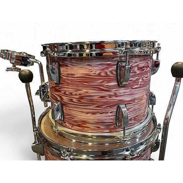 Used Ludwig 3 Piece CLASSIC MAPLE 3 PIECE FAB ANTIQUE PINK OYSTER Drum Kit