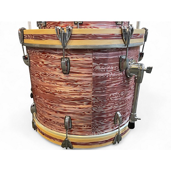 Used Ludwig 3 Piece CLASSIC MAPLE 3 PIECE FAB ANTIQUE PINK OYSTER Drum Kit