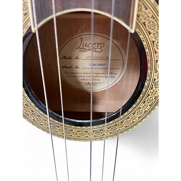 Used Lucero LCT250CE Black Classical Acoustic Electric Guitar