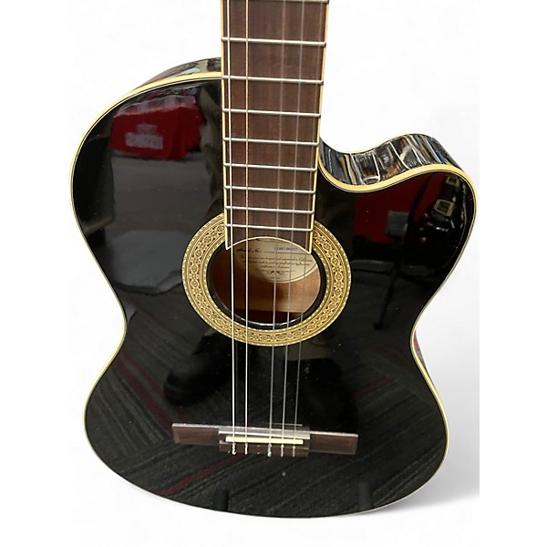 Used Lucero LCT250CE Black Classical Acoustic Electric Guitar