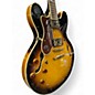 Used Epiphone Sheraton II Left Handed 3 Tone Sunburst Hollow Body Electric Guitar