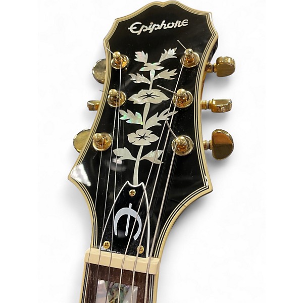 Used Epiphone Sheraton II Left Handed 3 Tone Sunburst Hollow Body Electric Guitar