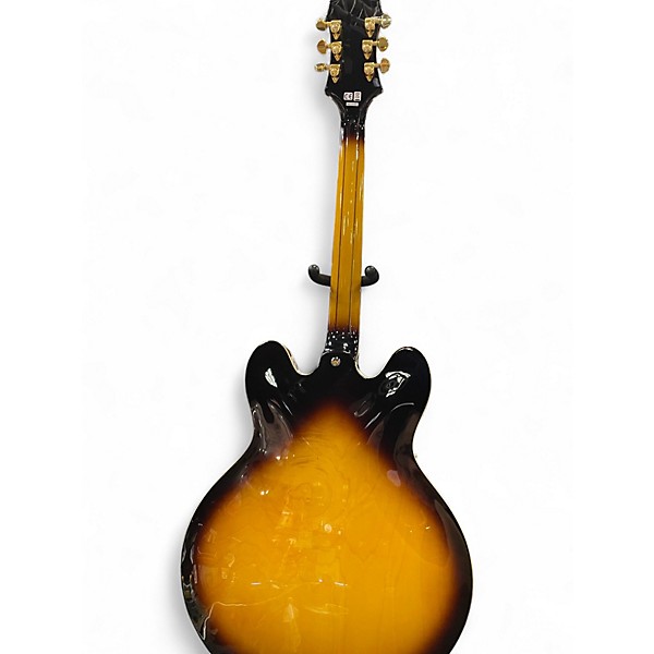 Used Epiphone Sheraton II Left Handed 3 Tone Sunburst Hollow Body Electric Guitar