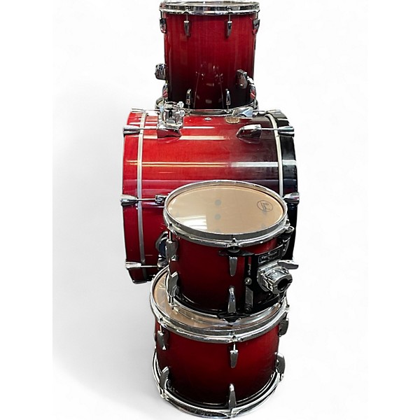 Used Pearl 5 Piece SESSION CUSTOM Red to Black Fade Drum Kit