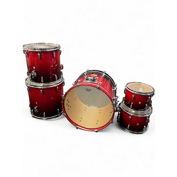 Used Pearl 5 Piece SESSION CUSTOM Red to Black Fade Drum Kit