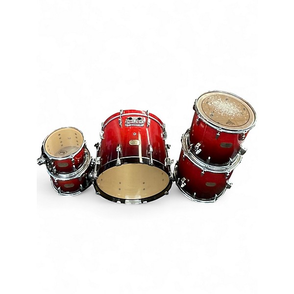 Used Pearl 5 Piece SESSION CUSTOM Red to Black Fade Drum Kit