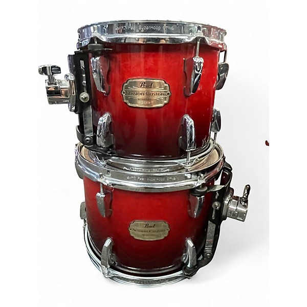 Used Pearl 5 Piece SESSION CUSTOM Red to Black Fade Drum Kit