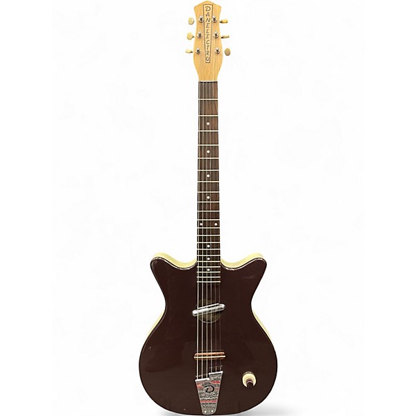 Used Danelectro Convertible Maroon Acoustic Electric Guitar