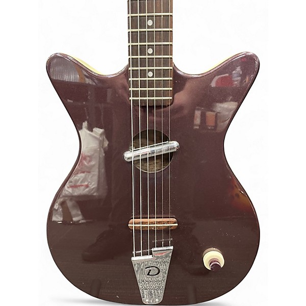 Used Danelectro Convertible Maroon Acoustic Electric Guitar