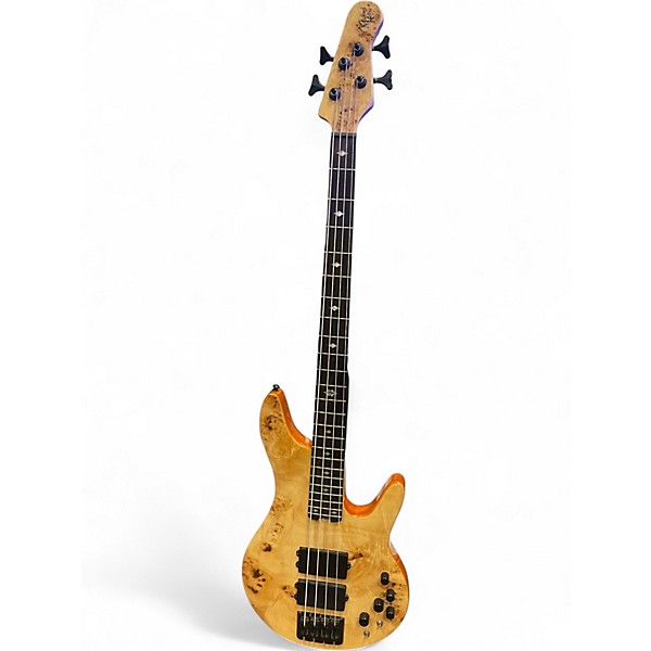 Used Michael Kelly Pinnacle 4 Natural Poplar Burl Electric Bass Guitar