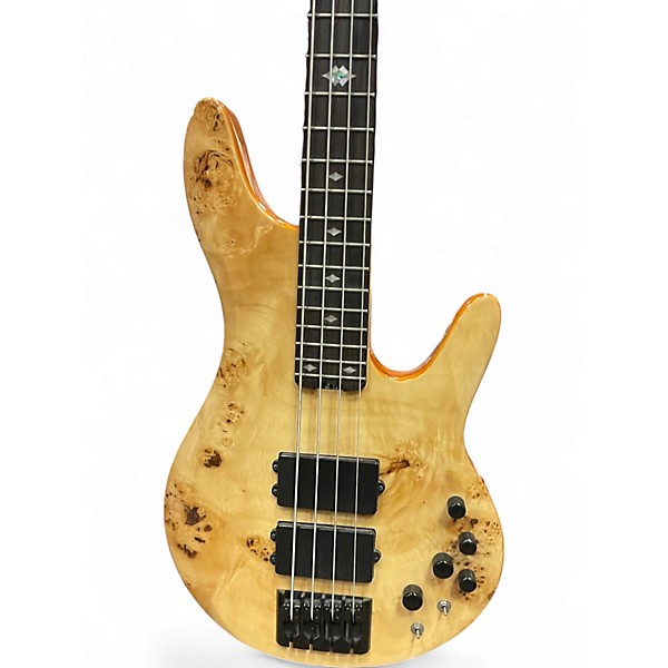 Used Michael Kelly Pinnacle 4 Natural Poplar Burl Electric Bass Guitar