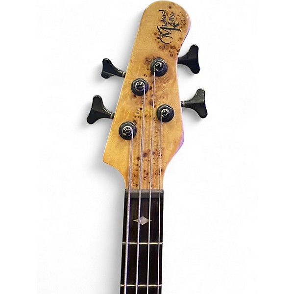 Used Michael Kelly Pinnacle 4 Natural Poplar Burl Electric Bass Guitar