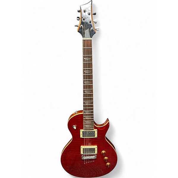 Used Mitchell ms450 Trans Crimson Red Solid Body Electric Guitar