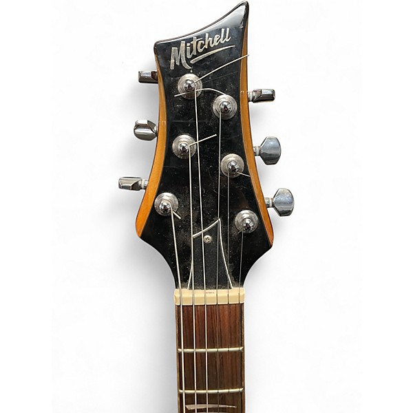 Used Mitchell ms450 Trans Crimson Red Solid Body Electric Guitar