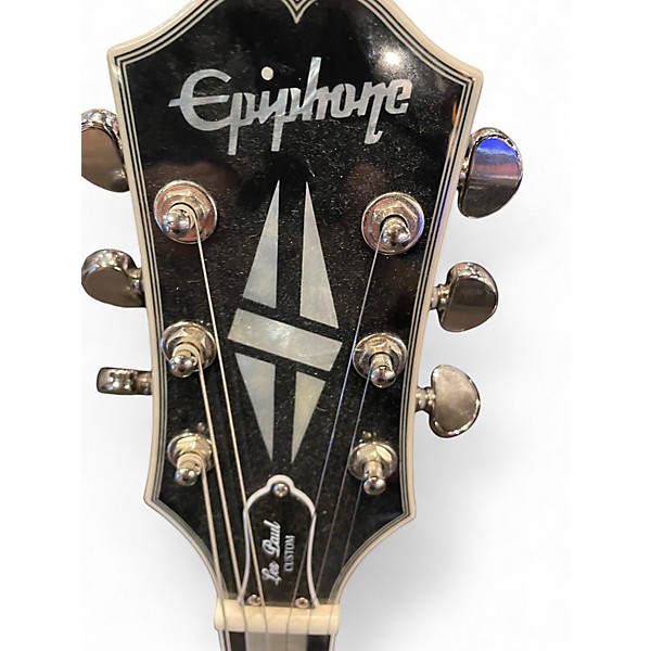 Used Epiphone Les Paul Custom silver burst Solid Body Electric Guitar