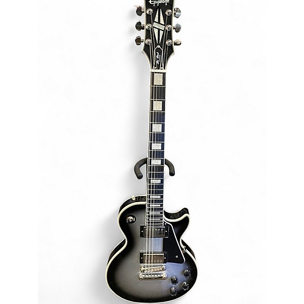 Used Epiphone Les Paul Custom silver burst Solid Body Electric Guitar