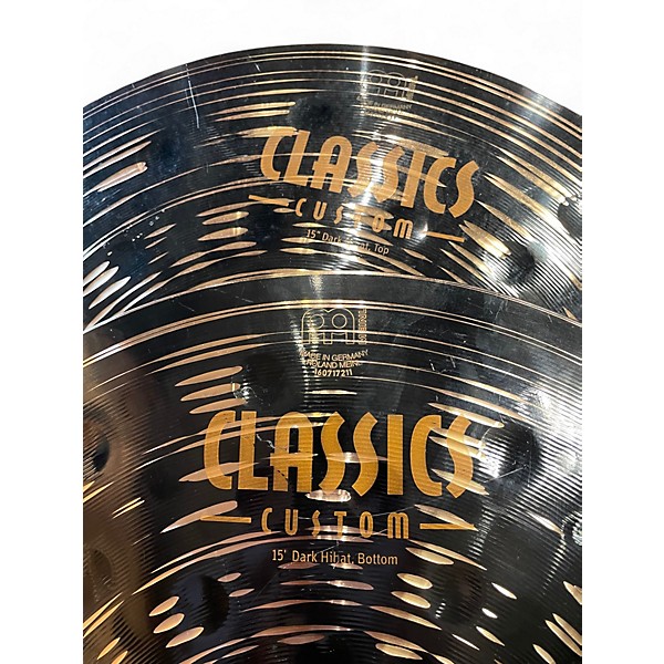 Used MEINL 15in CLASSIC CUSTOMER DARK HIHAT PAIR Cymbal