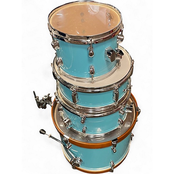 Used TAMA 4 Piece CLUB JAM 4 PIECE SHELL PACK AQUA BLUE Drum Kit