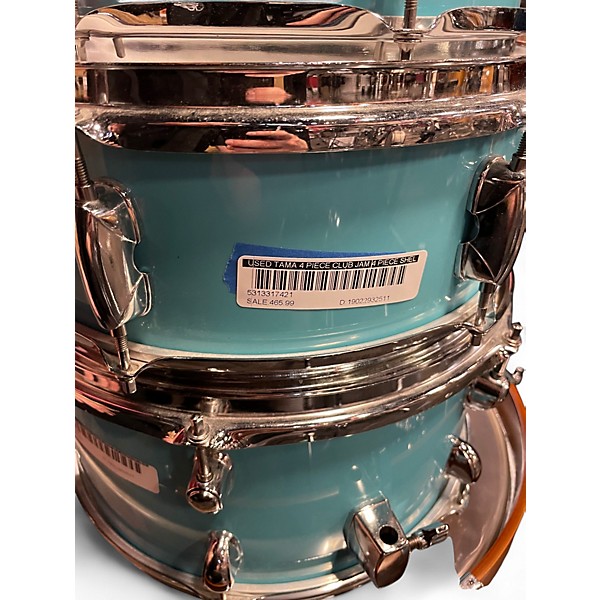 Used TAMA 4 Piece CLUB JAM 4 PIECE SHELL PACK AQUA BLUE Drum Kit