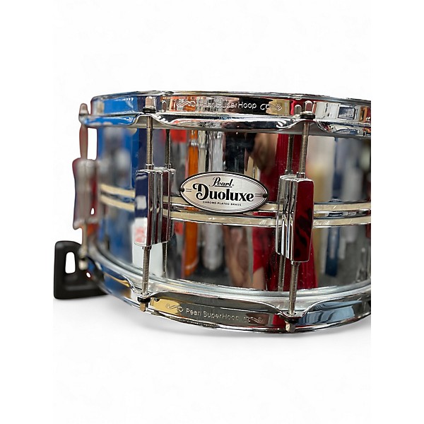 Used Pearl 14in DUOLUXE SILVER WITH WHITE PINSTRIPE Drum