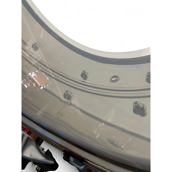 Used Pearl 14in DUOLUXE SILVER WITH WHITE PINSTRIPE Drum