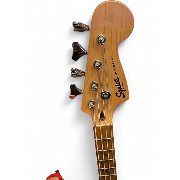 Used Squier Bronco Black Electric Bass Guitar