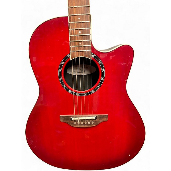 Used Ovation 1771LX STANDARD BALLADEER Cherry Acoustic Electric Guitar