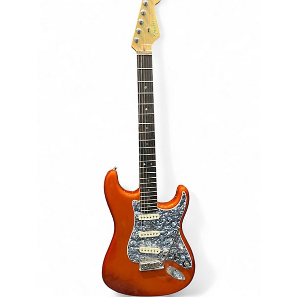 Used 2003 Fender American Deluxe Stratocaster Orange Solid Body Electric Guitar