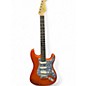 Used 2003 Fender American Deluxe Stratocaster Orange Solid Body Electric Guitar thumbnail
