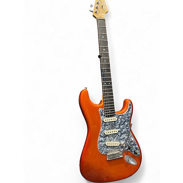 Used 2003 Fender American Deluxe Stratocaster Orange Solid Body Electric Guitar