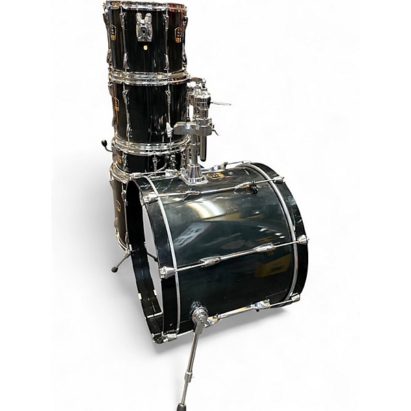 Used Yamaha 5 Piece Stage Custom Advantage Black Drum Kit