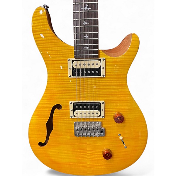 Used PRS SE Custom 22 Semi-Hollowbody Yellow Hollow Body Electric Guitar