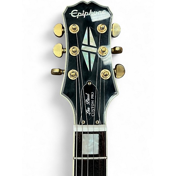 Used Epiphone Les Paul Custom Pro Antique Ivory Solid Body Electric Guitar