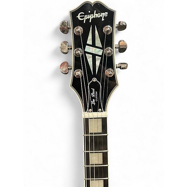 Used Epiphone Les Paul Custom Silverburst Solid Body Electric Guitar