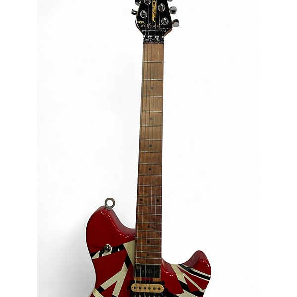 Used Peavey Wolfgang Special Red with Black and White Stripes Solid Body Electric Guitar