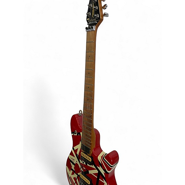 Used Peavey Wolfgang Special Red with Black and White Stripes Solid Body Electric Guitar